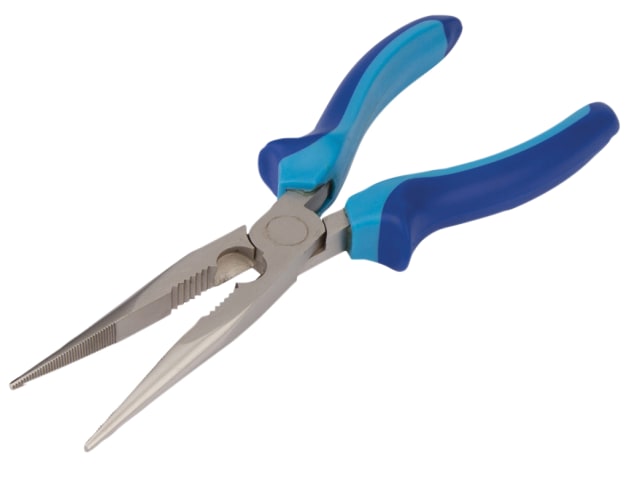 BlueSpot Tools Long Nose Pliers 200mm Durable Steel Soft Grip Handles