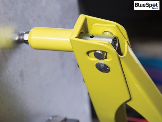 BlueSpot Hand Rivet Gun Kit with 60 Rivets and 4 Nozzle Sizes for DIY Use