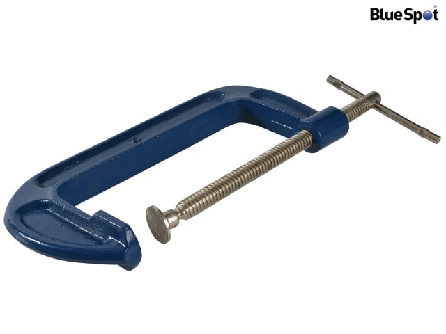 BlueSpot Tools Fine Thread G-Clamp 150mm 6in Malleable Cast Iron Strong Grip
