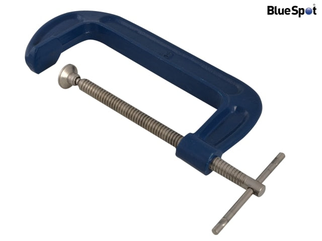 BlueSpot Tools Fine Thread G-Clamp 150mm 6in Malleable Cast Iron Strong Grip
