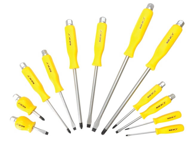 BlueSpot 12 Piece Hex Drive Screwdriver Set with Magnetic Tips and Vinyl Handle