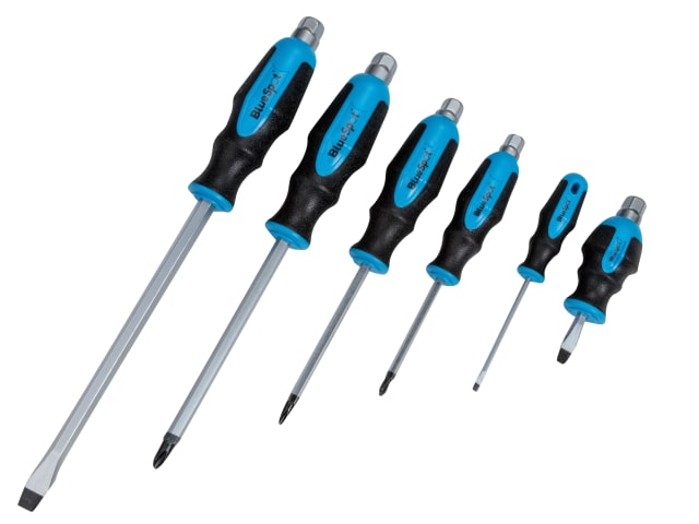BlueSpot Tools 6 Piece Hex Bolster Screwdriver Set with Soft Grip Handles