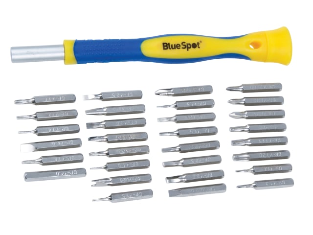 BlueSpot 31 Piece Precision Screwdriver Set +Carry Case, Durable Chrome Vanadium
