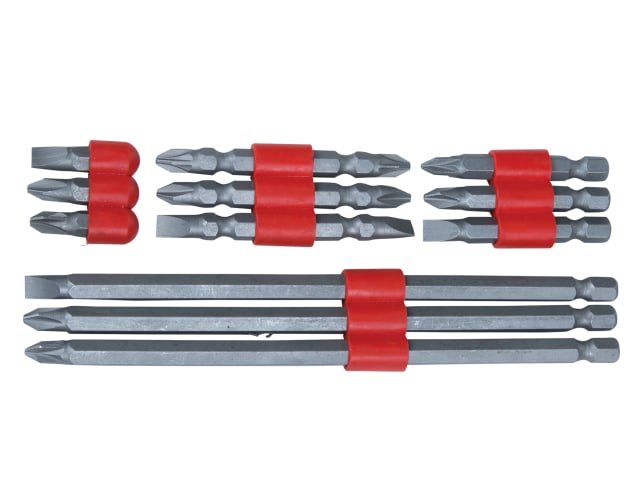 BlueSpot 12 Piece Power Bit Set Slotted Phillips Pozidriv 25mm 50mm 150mm