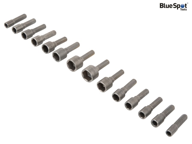 BlueSpot 14 Piece Metric & Imperial Nut Driver Set with Belt Clip Storage