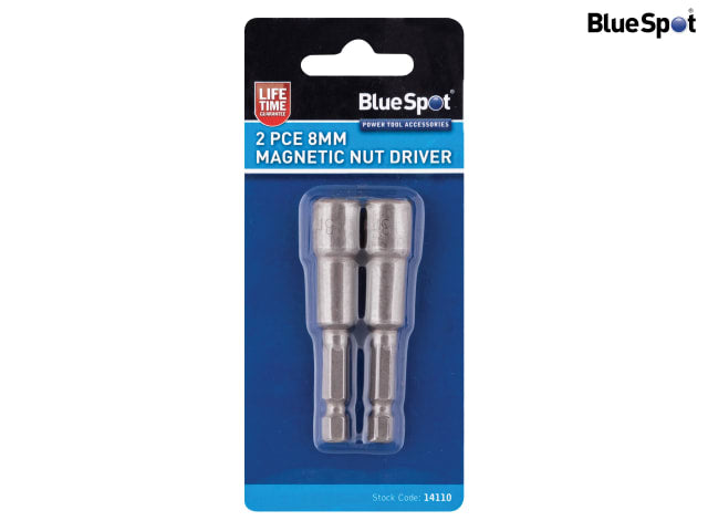 BlueSpot Tools 2 Piece Magnetic Nut Driver Set 1/4in Drive Heat-Treated Steel