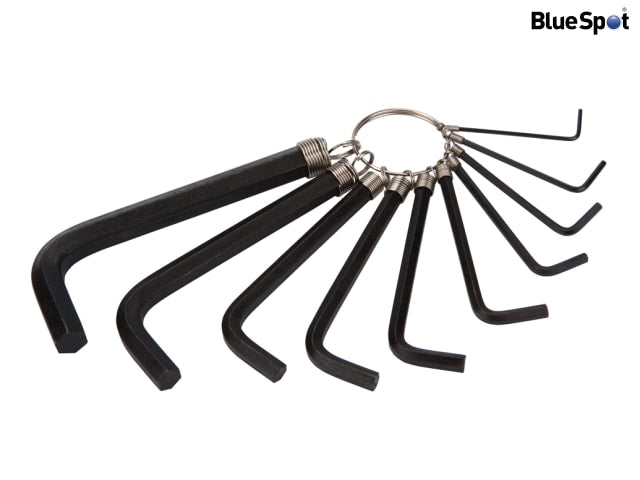BlueSpot Tools 10 Piece Metric Hex Key Set with Keyring 1.5-10mm
