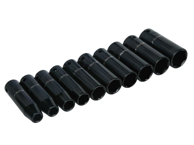 BlueSpot 1/2in Metric Deep Impact Socket Set 10-24mm 10 Piece Chrome Vanadium