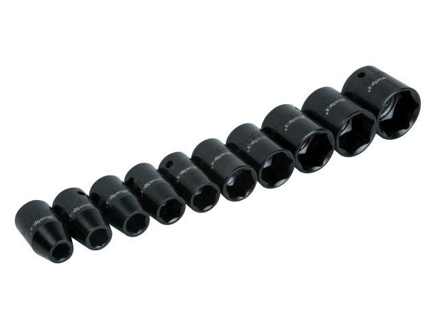 BlueSpot 1/2in Metric Impact Socket Set 9-27mm 10 Piece Chrome Vanadium Steel