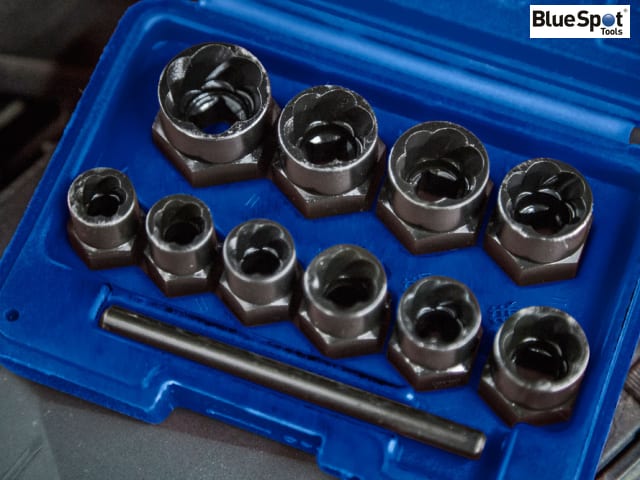 BlueSpot Tools 10 Piece Bolt Remover Set 9-19mm Chrome Molybdenum Steel