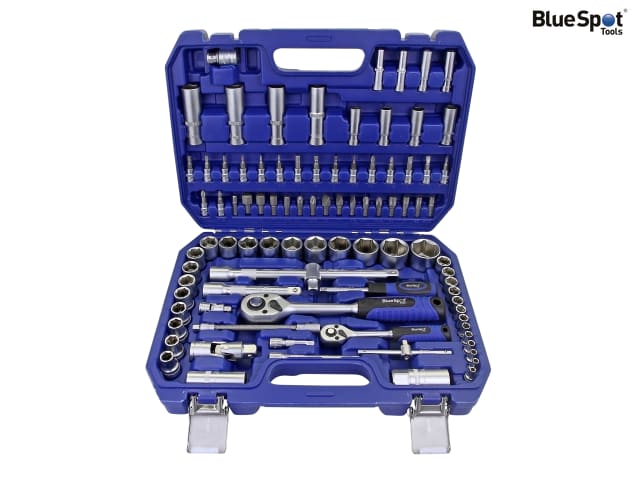 BlueSpot Tools 94 Piece Metric Socket Set 1/2in & 1/4in Chrome Vanadium