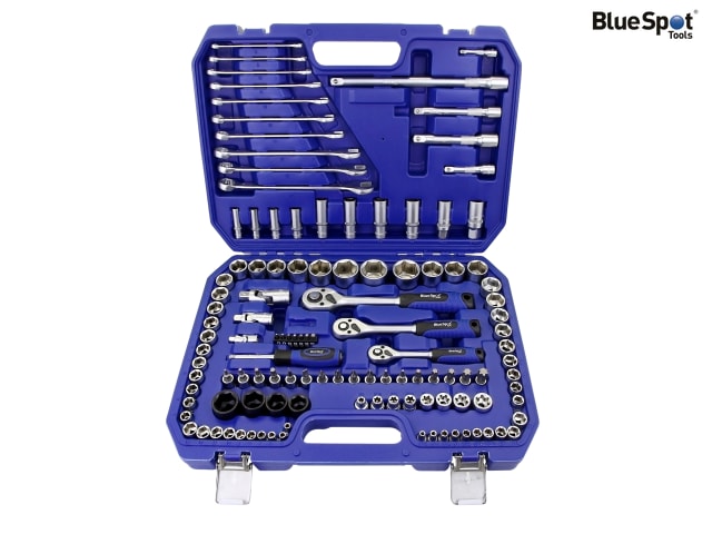 BlueSpot Tools 120 Piece Metric Socket Set 1/2in 3/8in 1/4in Chrome Vanadium