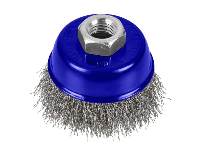 BlueSpot Tools 65mm Steel Wire Cup Brush M14 x 2 for Metal Surface Prep