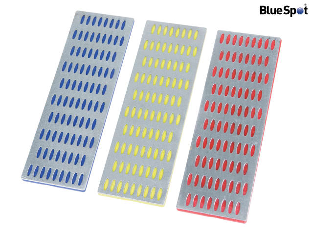 BlueSpot Tools Diamond Stone Set 3 Piece 2x6in Extra Fine Fine Coarse