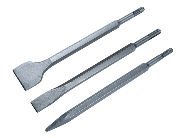 BlueSpot Tools 3 Piece SDS Plus Chisel Set for Roto-Stop Drills, Durable
