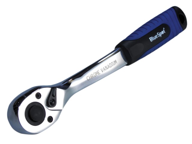 BlueSpot 1/4in Drive Soft Grip Ratchet 72 Teeth Durable Chrome Vanadium