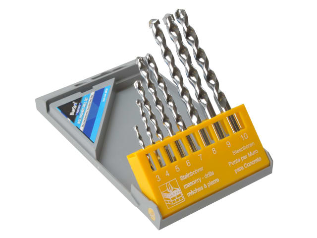 BlueSpot 8 Piece Masonry Drill Set 3-10mm with Carbide Tips & Case