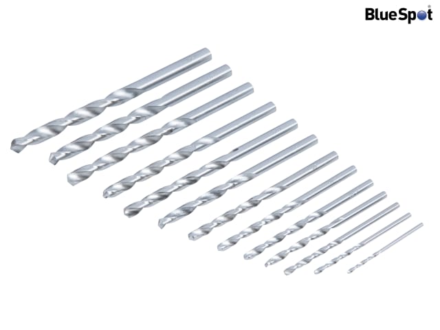 BlueSpot Tools HSS Drill Set 13 Pieces 1.5-6.5mm for Steel Wood Plastic