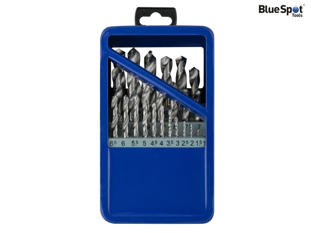 BlueSpot Tools 25 Piece HSS Drill Bit Set High-Speed Steel with Metal Case