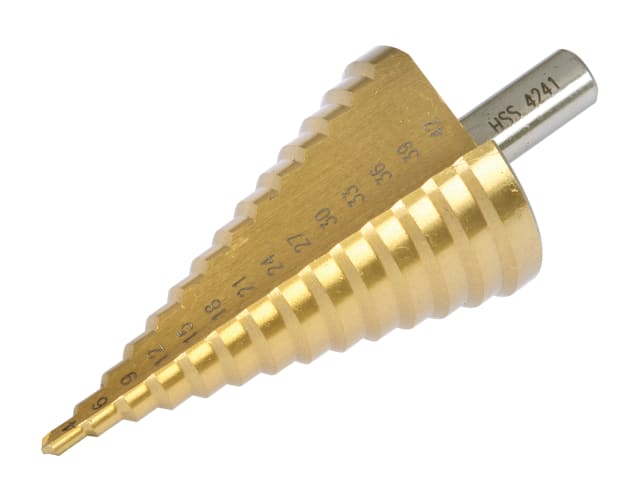 BlueSpot HSS Step Drill 4-42mm Titanium Coated High-Speed Steel 14 Steps