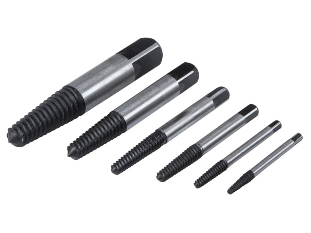 BlueSpot Tools 6 Piece Screw Extractor Set for Damaged Screws and Bolts