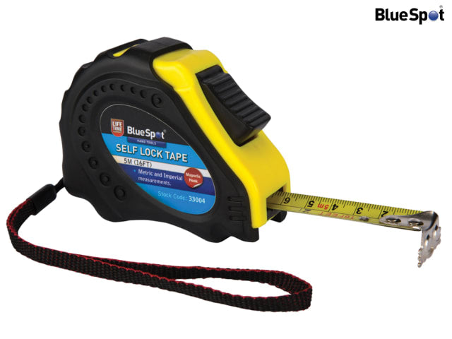 BlueSpot Tools Magnetic Pocket Tape 5m/16ft Easy Read Self-Locking 17mm