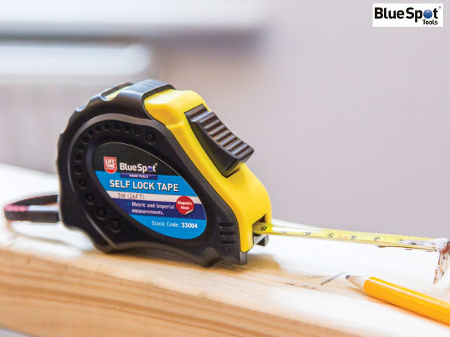 BlueSpot Tools Magnetic Pocket Tape 5m/16ft Easy Read Self-Locking 17mm