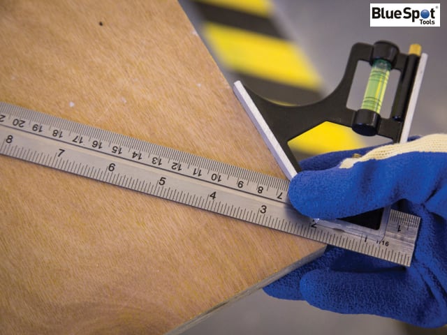 BlueSpot Tools 300mm Combination Square with Spirit Level and Scriber