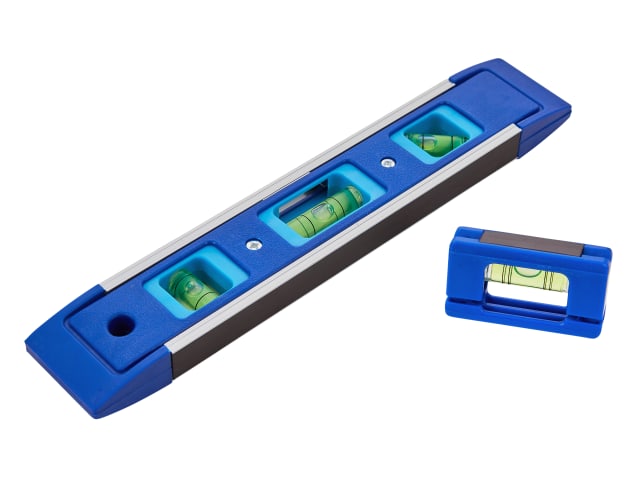 BlueSpot Tools Magnetic Torpedo Level 22.5cm with Mini Level and Vials