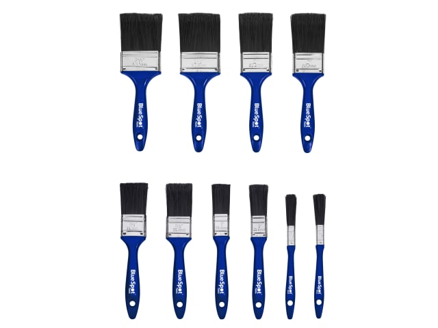 BlueSpot Tools 10 Piece Synthetic Paint Brush Set for Workshop Use