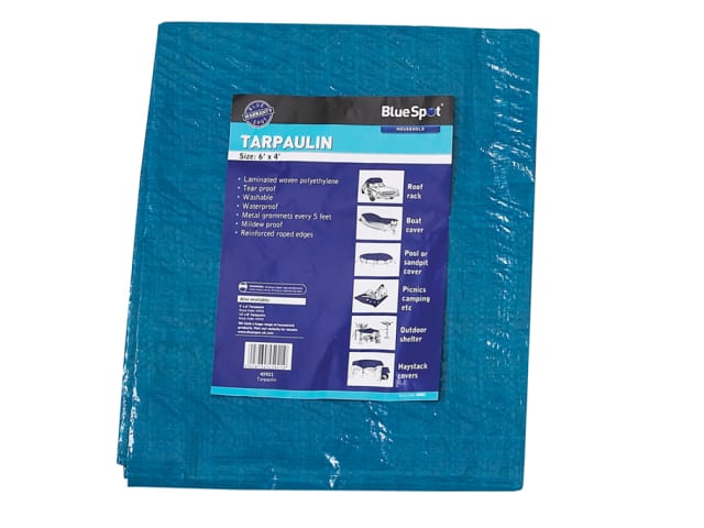 BlueSpot Tools Blue Tarpaulin 1.9 x 2.9m Waterproof Lightweight Covering