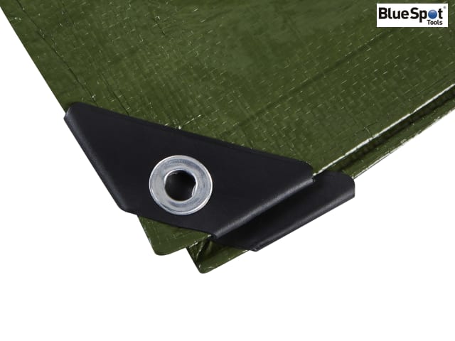 BlueSpot Tools Green Tarpaulin 3.6 x 2.4m Waterproof Lightweight Cover