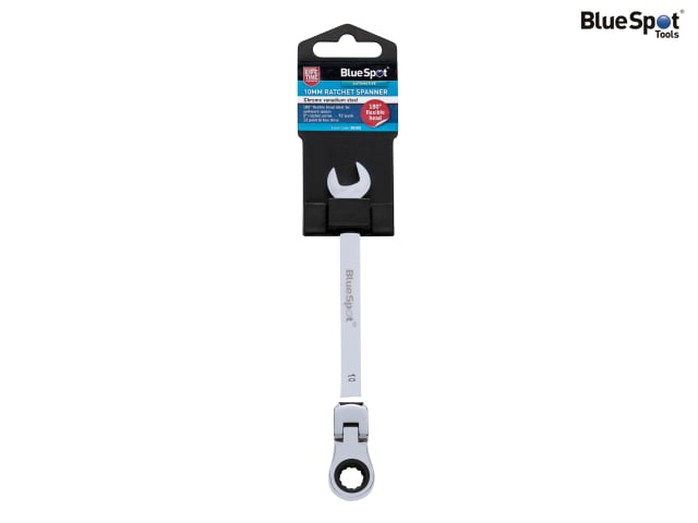 BlueSpot 10mm Flexible Head Ratchet Spanner 180Â° Chrome Vanadium Steel