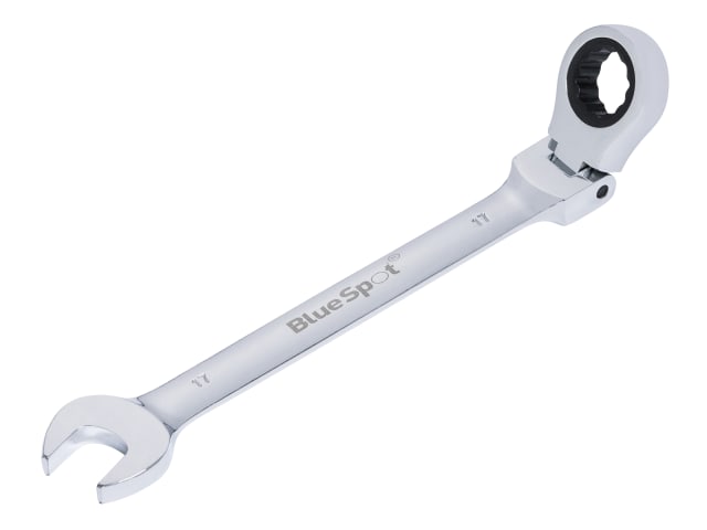 BlueSpot 17mm Flexible Head Ratchet Spanner 180Â° Chrome Vanadium Steel