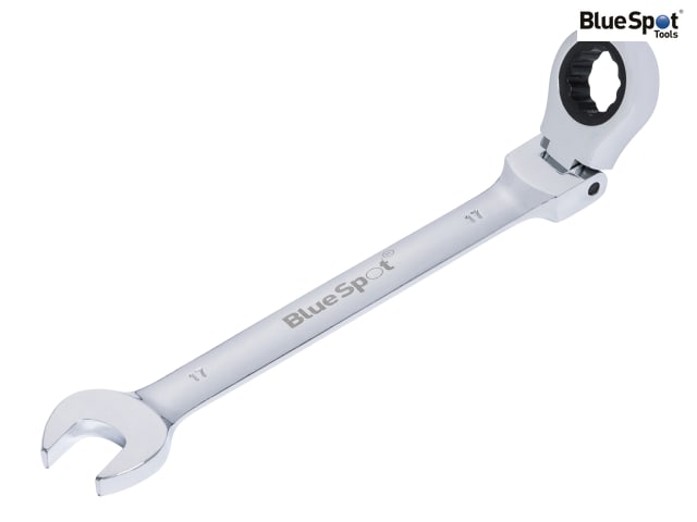 BlueSpot 17mm Flexible Head Ratchet Spanner 180Â° Chrome Vanadium Steel