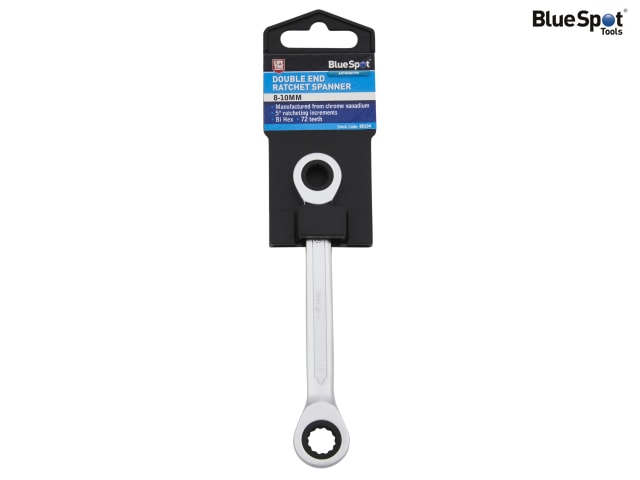 BlueSpot Tools Double End Ratchet Spanner 8-10mm Chrome Vanadium Steel
