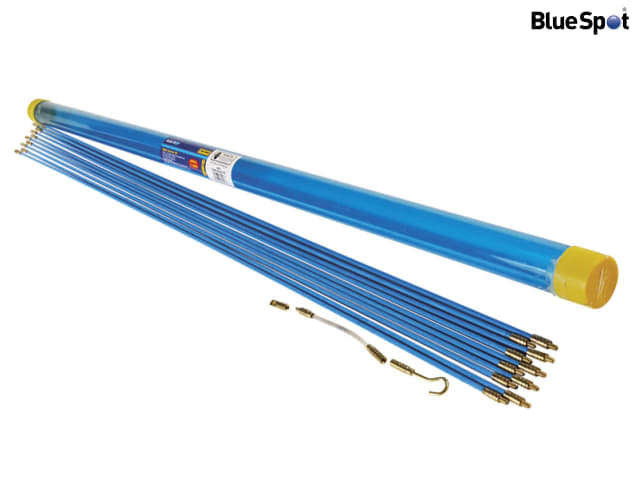BlueSpot Tools 10 Piece 1m Cable Access Kit with Reinforced Polyester Rods