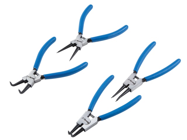 BlueSpot Tools 4 Piece Circlip Pliers Set Chrome Vanadium Steel with Wallet