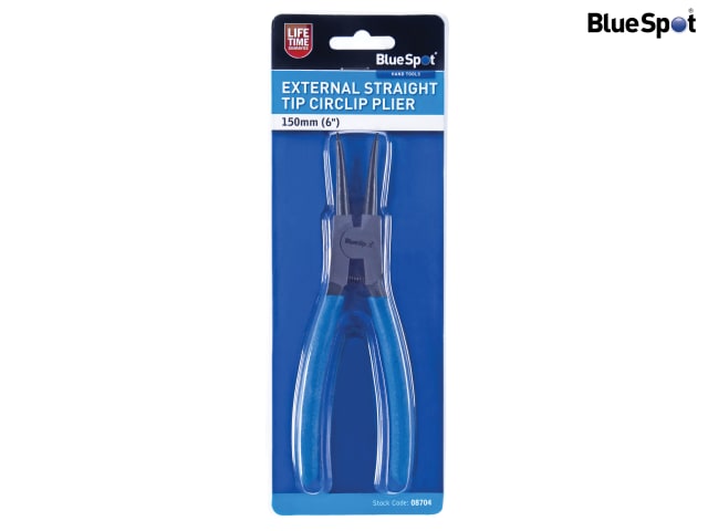 BlueSpot Tools 150mm External Straight Circlip Pliers Chrome Vanadium Steel