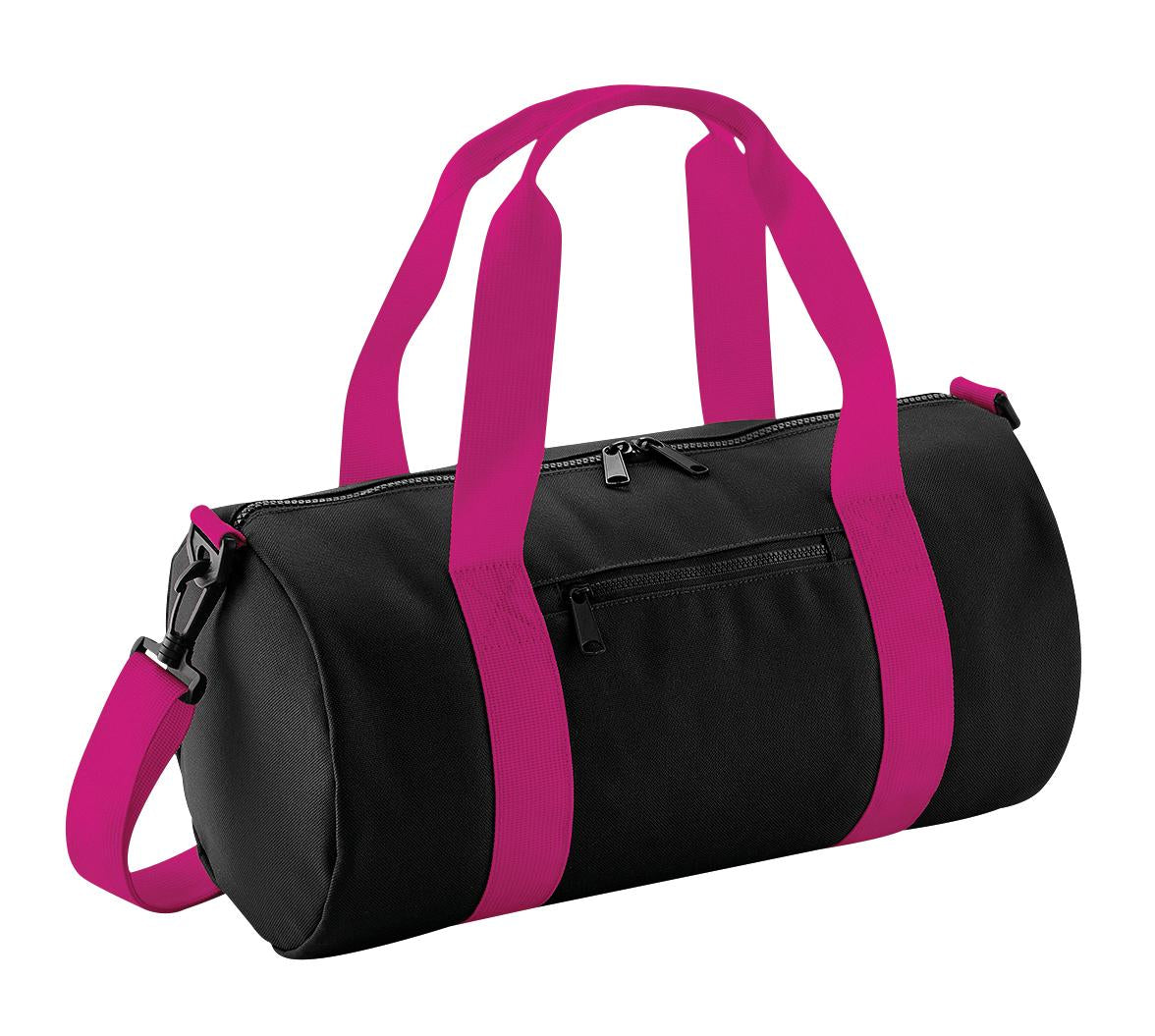 Bagbase Mini Barrel Bag 12L Zippered Pocket Adjustable Strap 600D Polyester