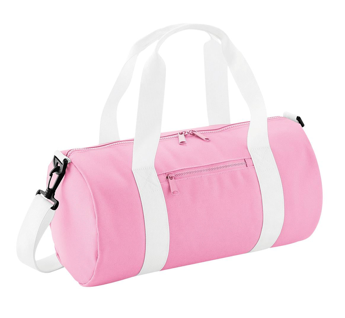 Bagbase Mini Barrel Bag 12L Zippered Pocket Adjustable Strap 600D Polyester