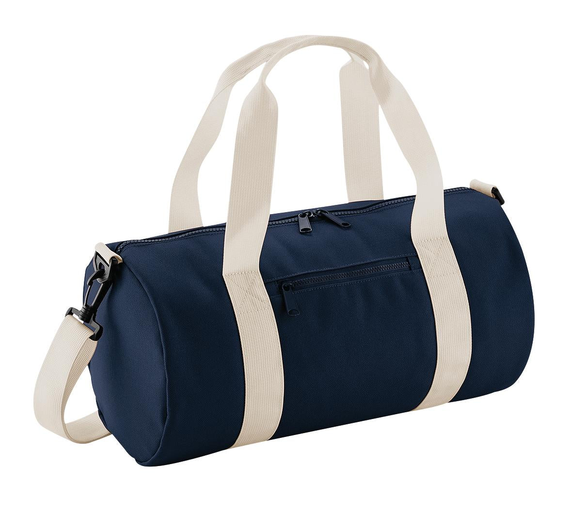 Bagbase Mini Barrel Bag 12L Zippered Pocket Adjustable Strap 600D Polyester