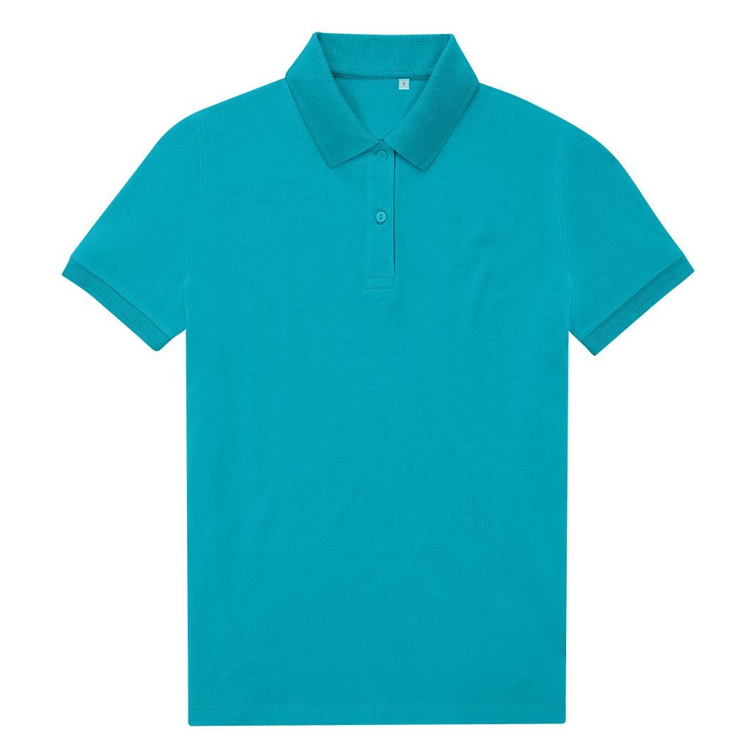 B&C My Eco Polo 65/35 Women Pop Turquoise RCS Recycled Polyester Soft Fit