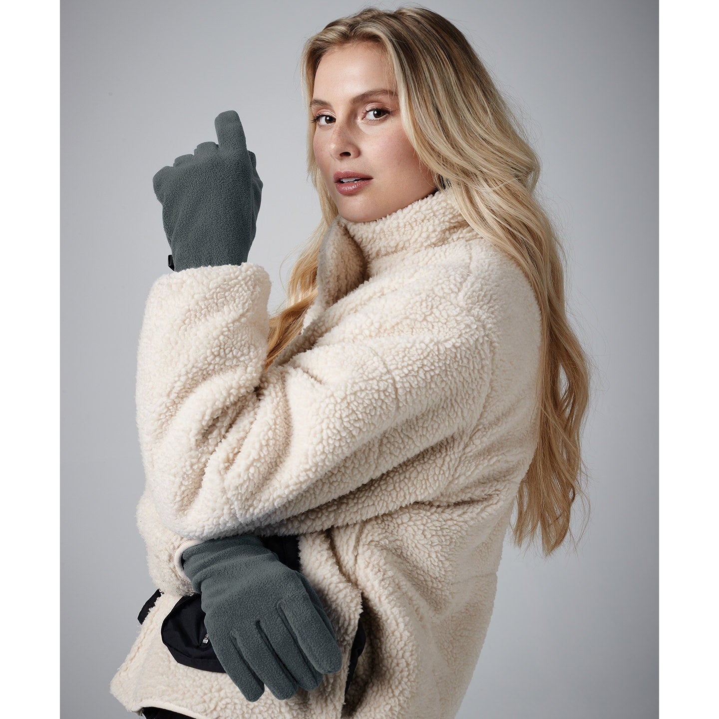 Beechfield Recycled Fleece Gloves 100% GRS Warmth Anti-Pill Elasticated