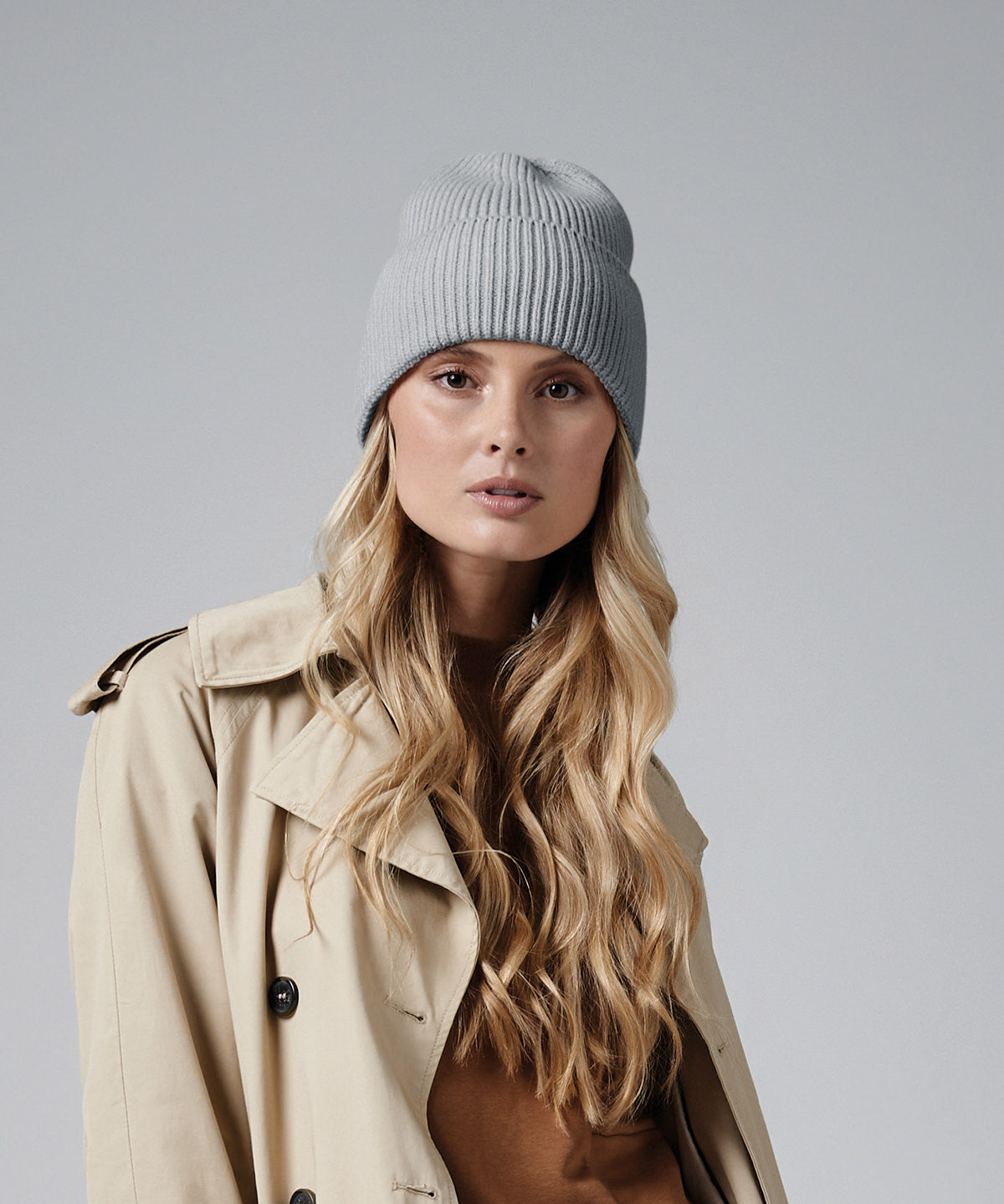 Beechfield Oversized Cuffed Beanie Soft Ribbed Knit Eco-Friendly Design