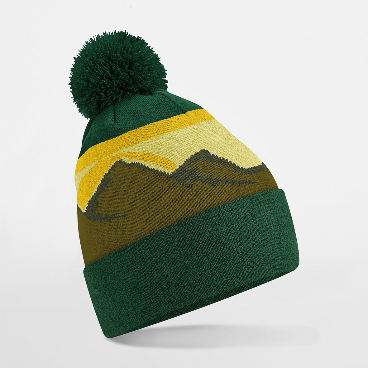 Beechfield Mountain Peaks Pom Pom Beanie 100% Recycled Polyester Outdoor Hat