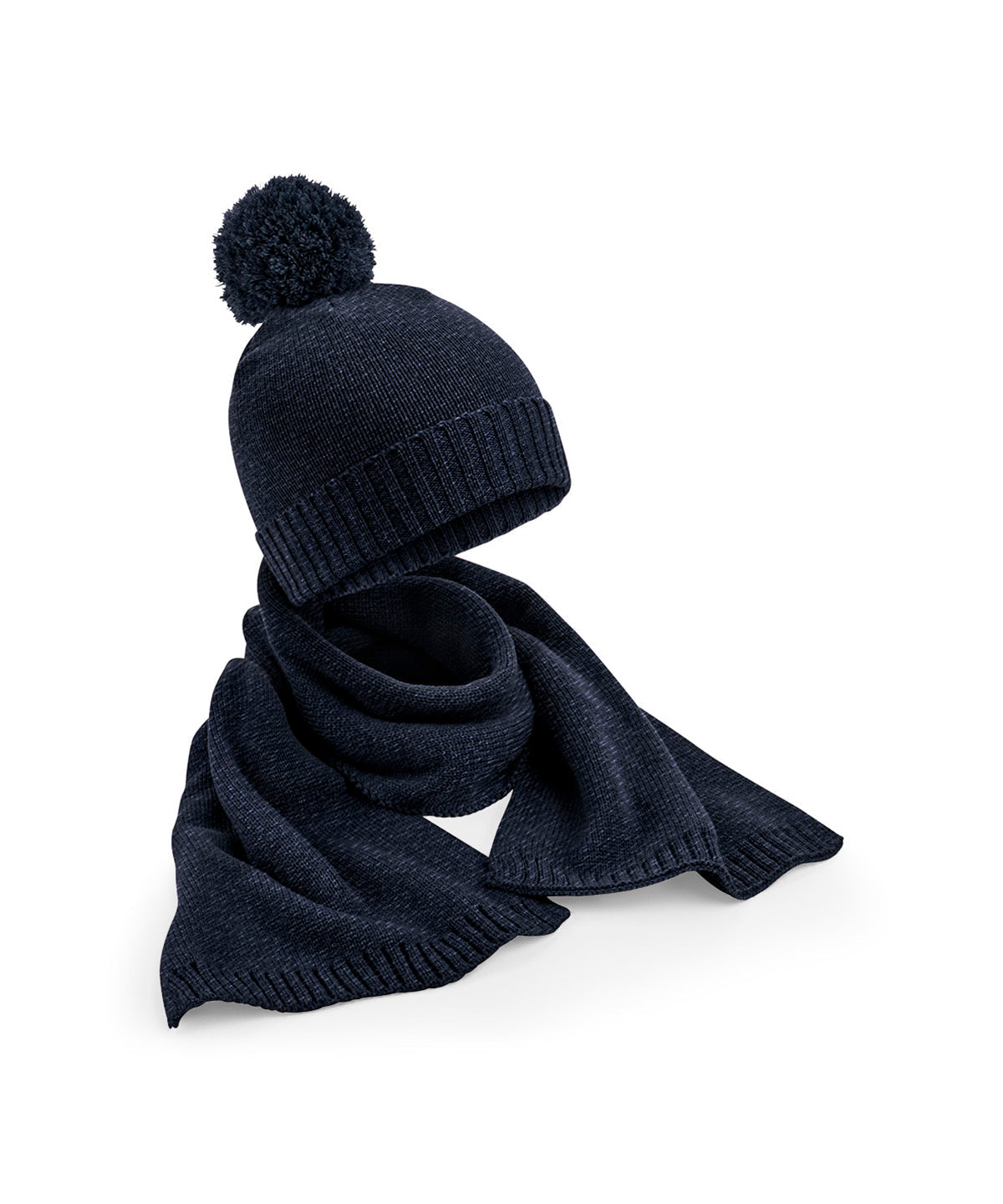Beechfield Knitted Scarf and Beanie Gift Set Soft Touch Winter Accessories