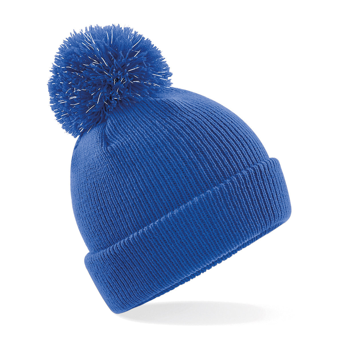 Beechfield Junior Reflective Bobble Beanie Double Layer Knit Cuffed Design
