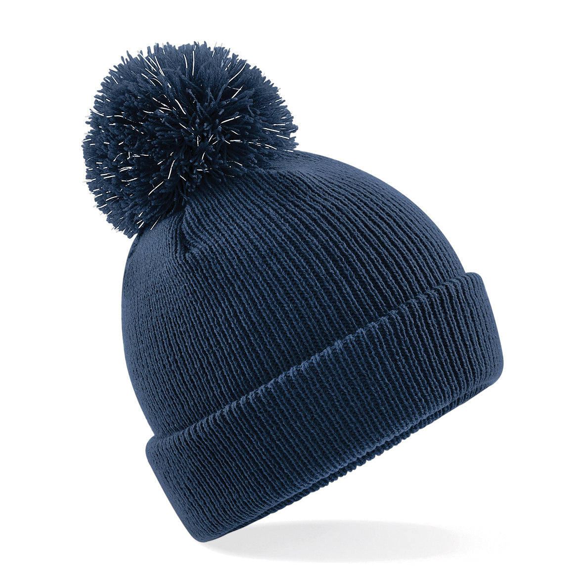 Beechfield Junior Reflective Bobble Beanie Double Layer Knit Cuffed Design