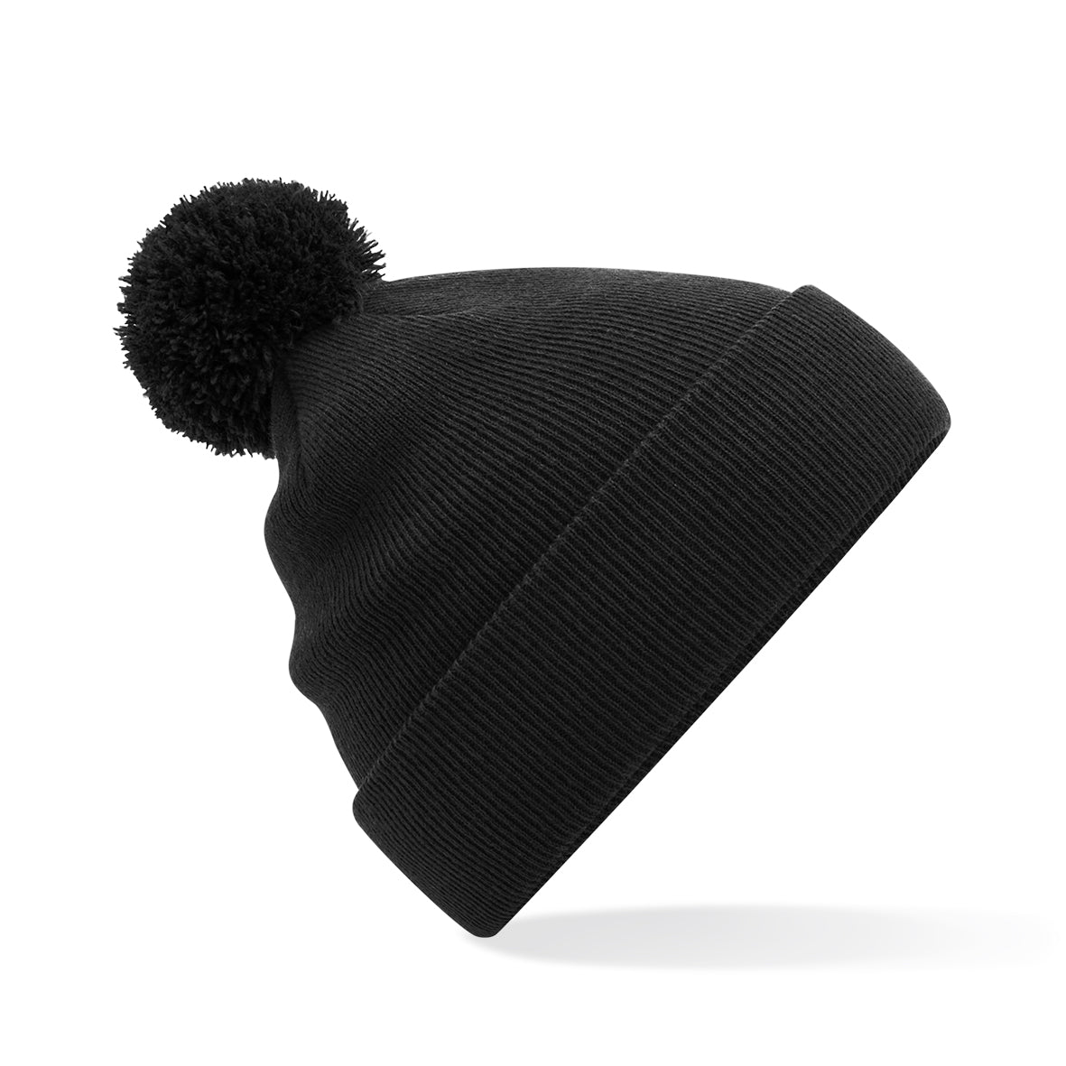 Beechfield Junior Pom Pom Beanie Hat Soft Touch Acrylic Double Layer Knit